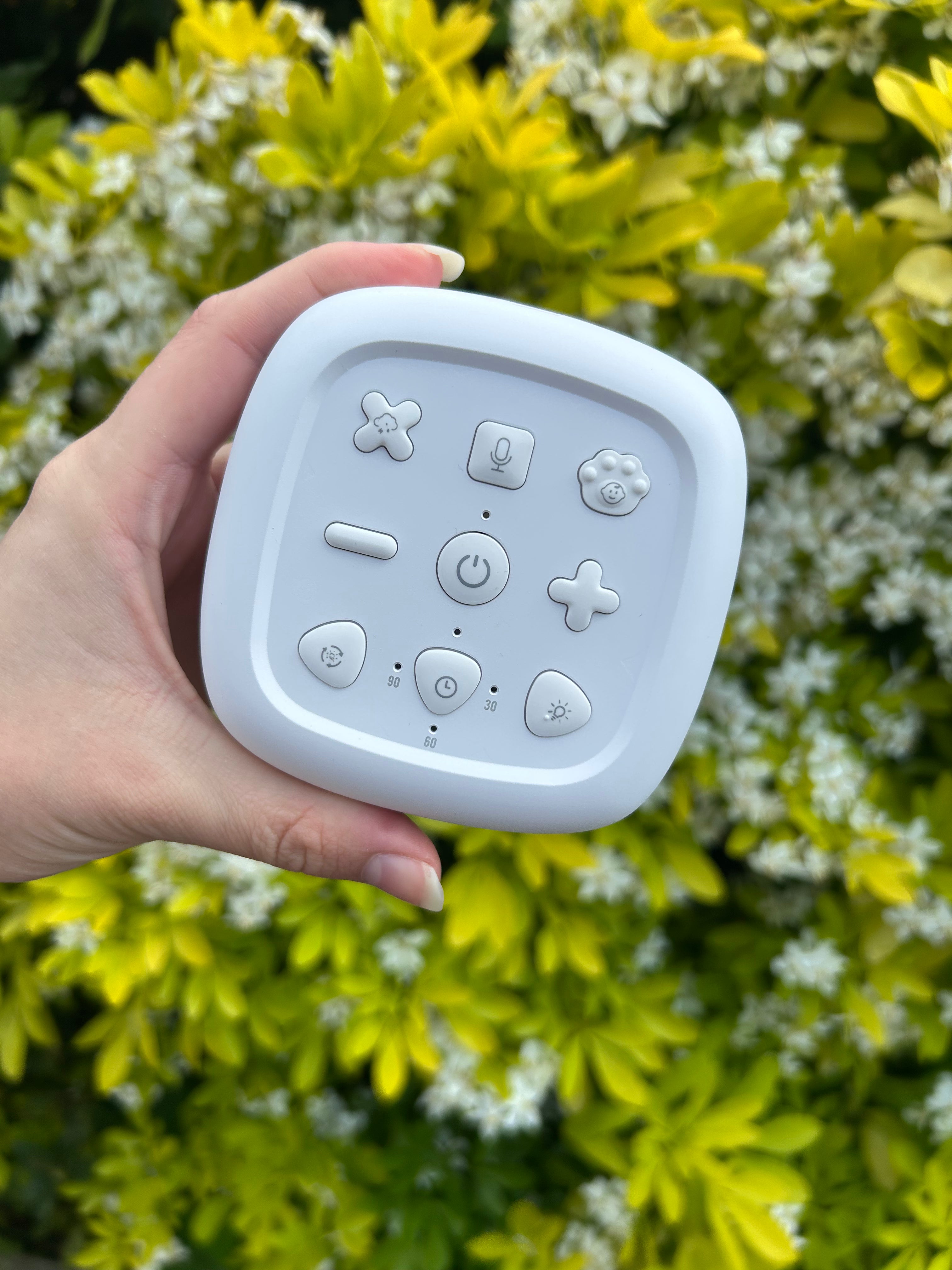 Wireless White Noise Machine, with 30 Sounds , Night Light With 7 warming colours and Recording function